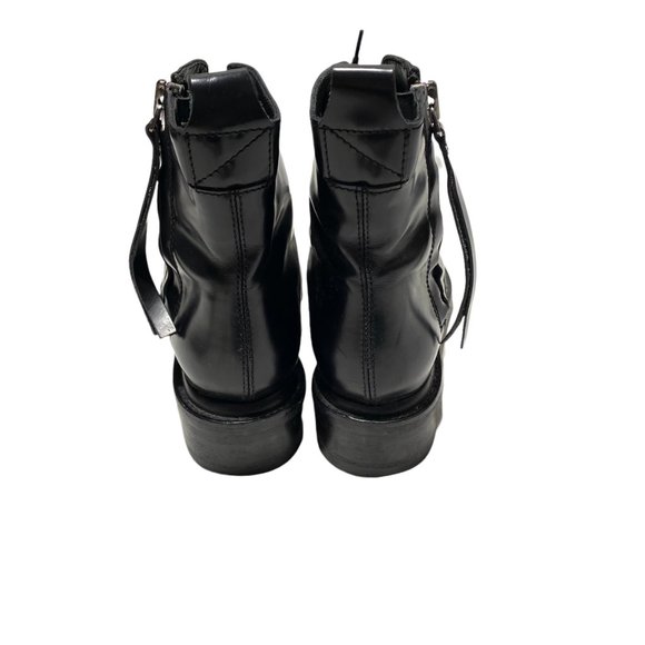 Acne Studios Linden Boots Black Leather Combat - Picture 10 of 13